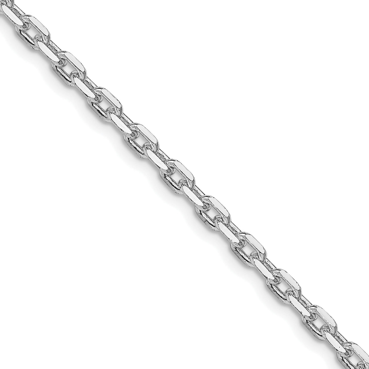 Sterling Silver Rhodium-plated 3.25mm Beveled Oval Cable Chain