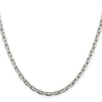 Sterling Silver 3.95mm Beveled Oval Cable Chain