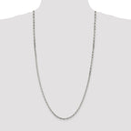 Sterling Silver 3.95mm Beveled Oval Cable Chain