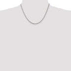 Sterling Silver Rhodium-plated 3.95mm Beveled Oval Cable Chain