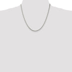 Sterling Silver Rhodium-plated 3.95mm Beveled Oval Cable Chain