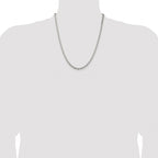 Sterling Silver Rhodium-plated 3.95mm Beveled Oval Cable Chain
