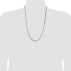 Sterling Silver Rhodium-plated 3.95mm Beveled Oval Cable Chain