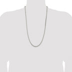 Sterling Silver Rhodium-plated 3.95mm Beveled Oval Cable Chain