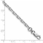 Sterling Silver Rhodium-plated 3.95mm Beveled Oval Cable Chain