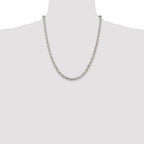 Sterling Silver Rhodium-plated 4.9mm Beveled Oval Cable Chain