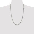 Sterling Silver Rhodium-plated 4.9mm Beveled Oval Cable Chain