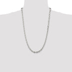 Sterling Silver 5.4mm Beveled Oval Cable Chain