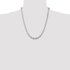 Sterling Silver Rhodium-plated 5.4mm Beveled Oval Cable Chain