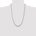 Sterling Silver Rhodium-plated 5.4mm Beveled Oval Cable Chain