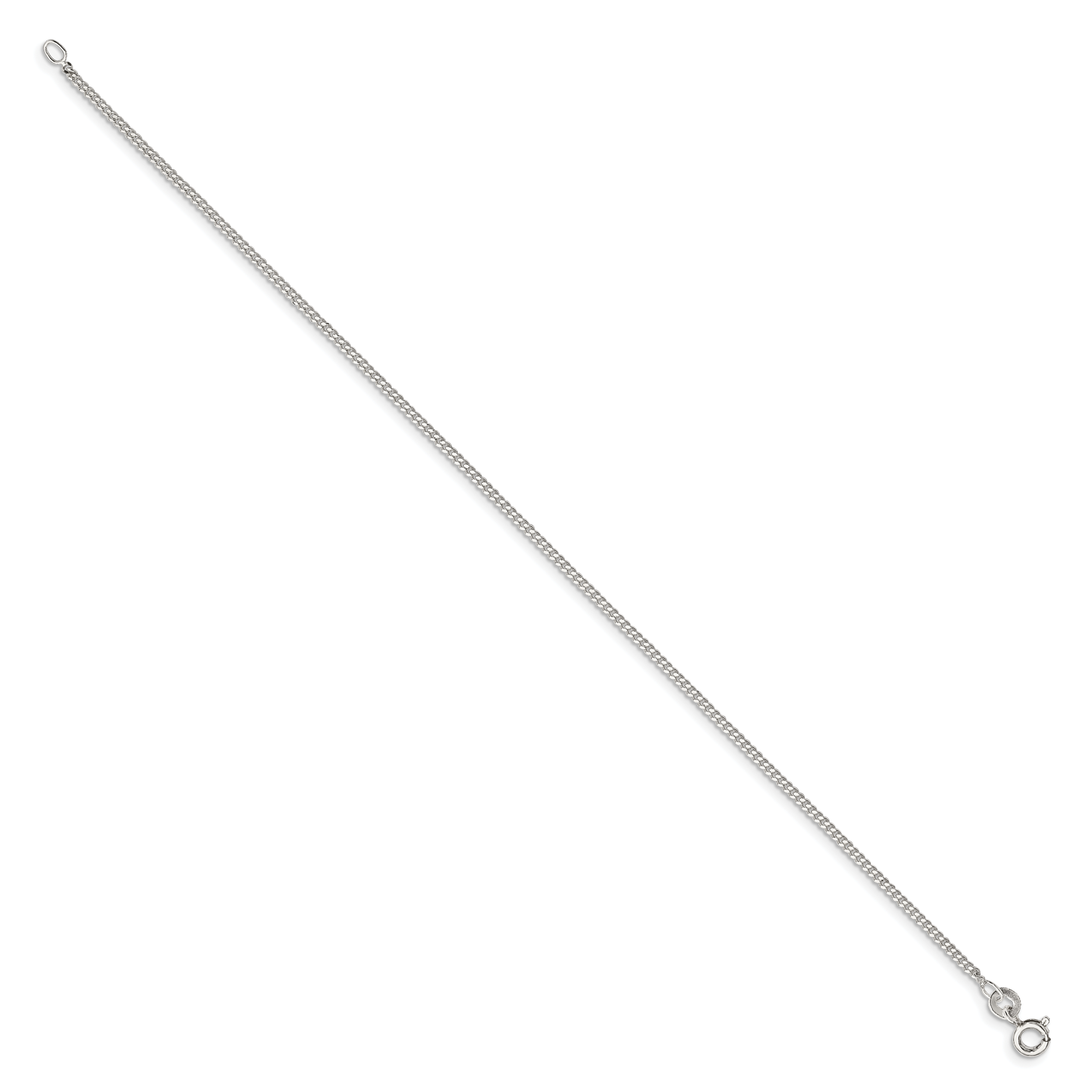 Sterling Silver 1.5mm Curb Chain Anklet Secondary image