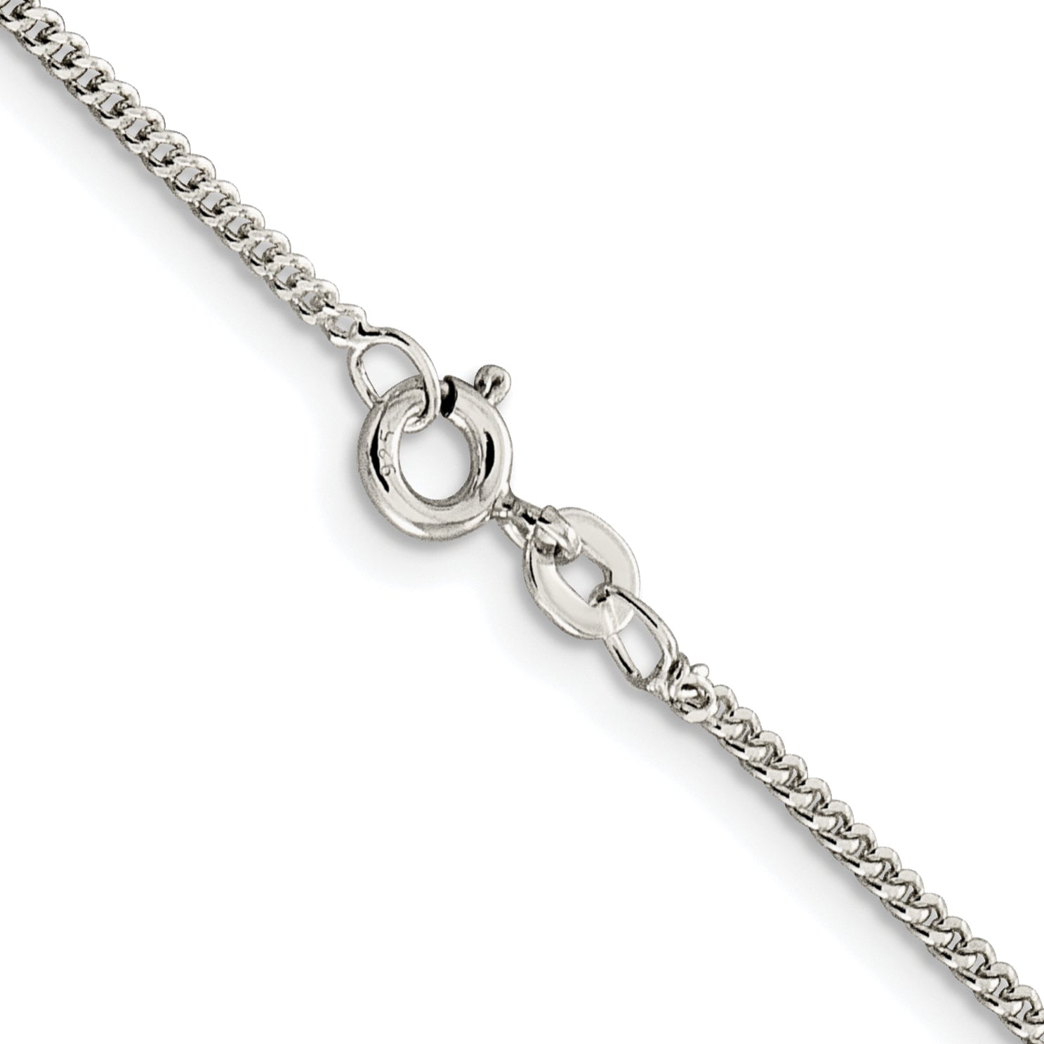 Sterling Silver Rhodium-plated 1.5mm Curb Chain