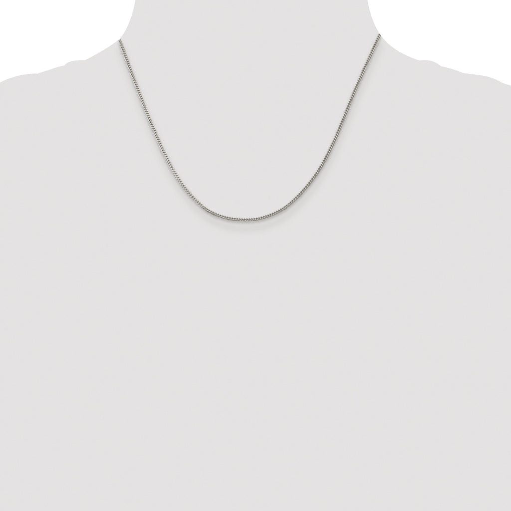 Sterling Silver Rhodium-plated 1.5mm Curb Chain