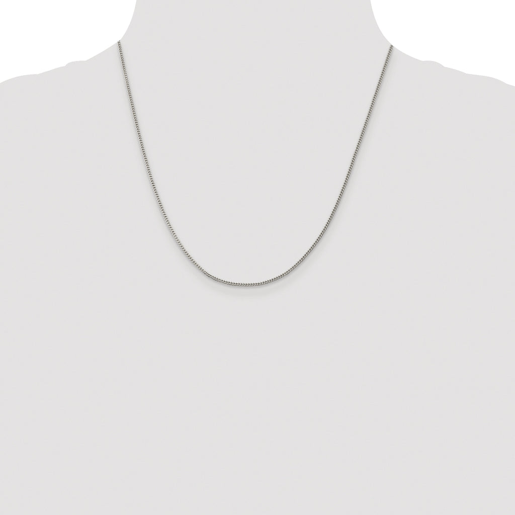 Sterling Silver Rhodium-plated 1.5mm Curb Chain
