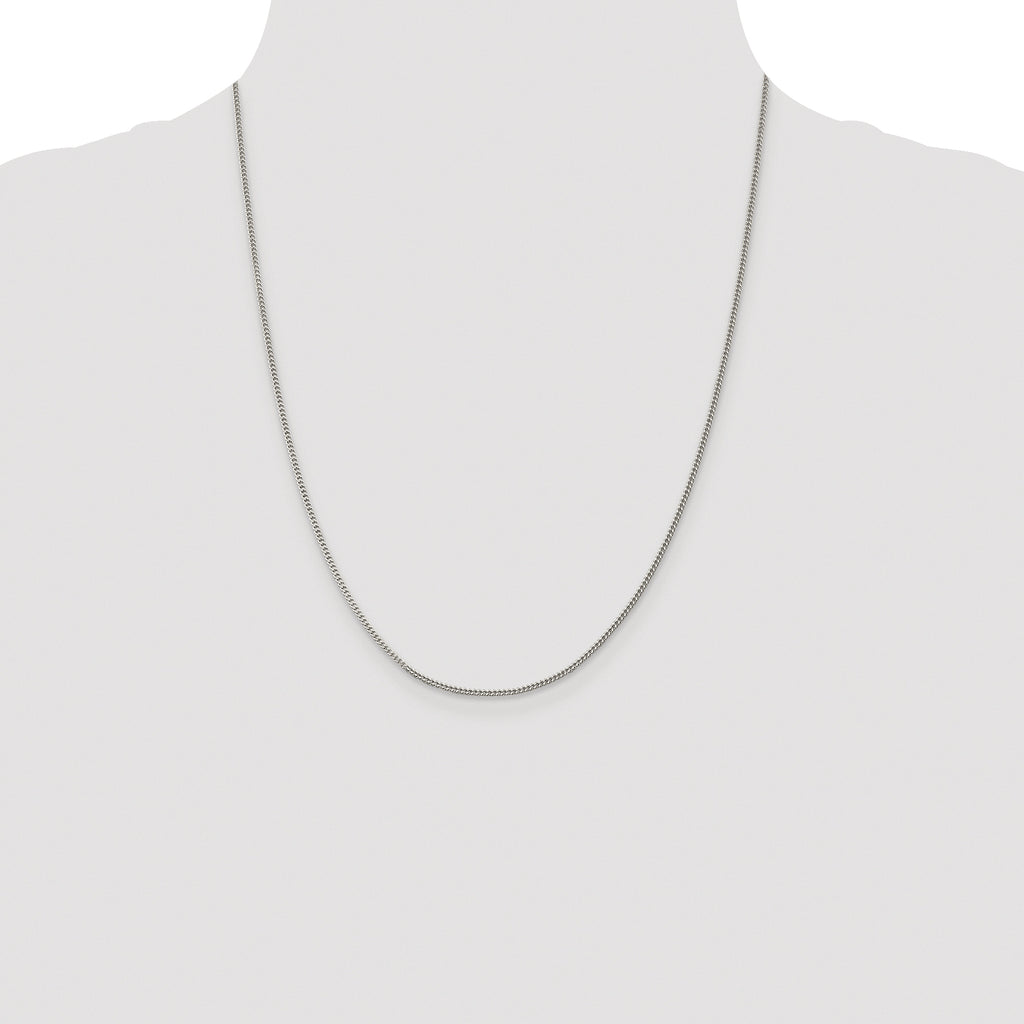 Sterling Silver Rhodium-plated 1.5mm Curb Chain
