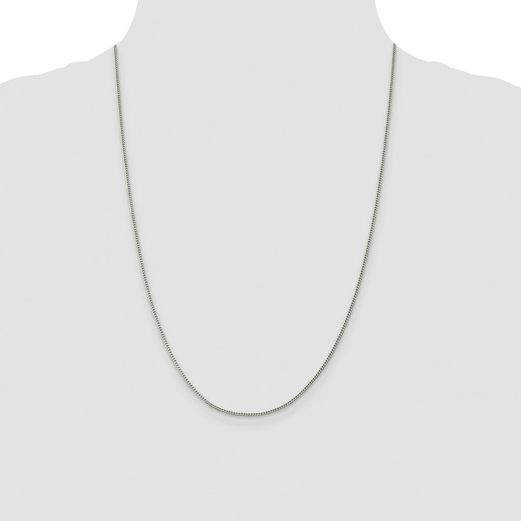 Sterling Silver Rhodium-plated 1.5mm Curb Chain