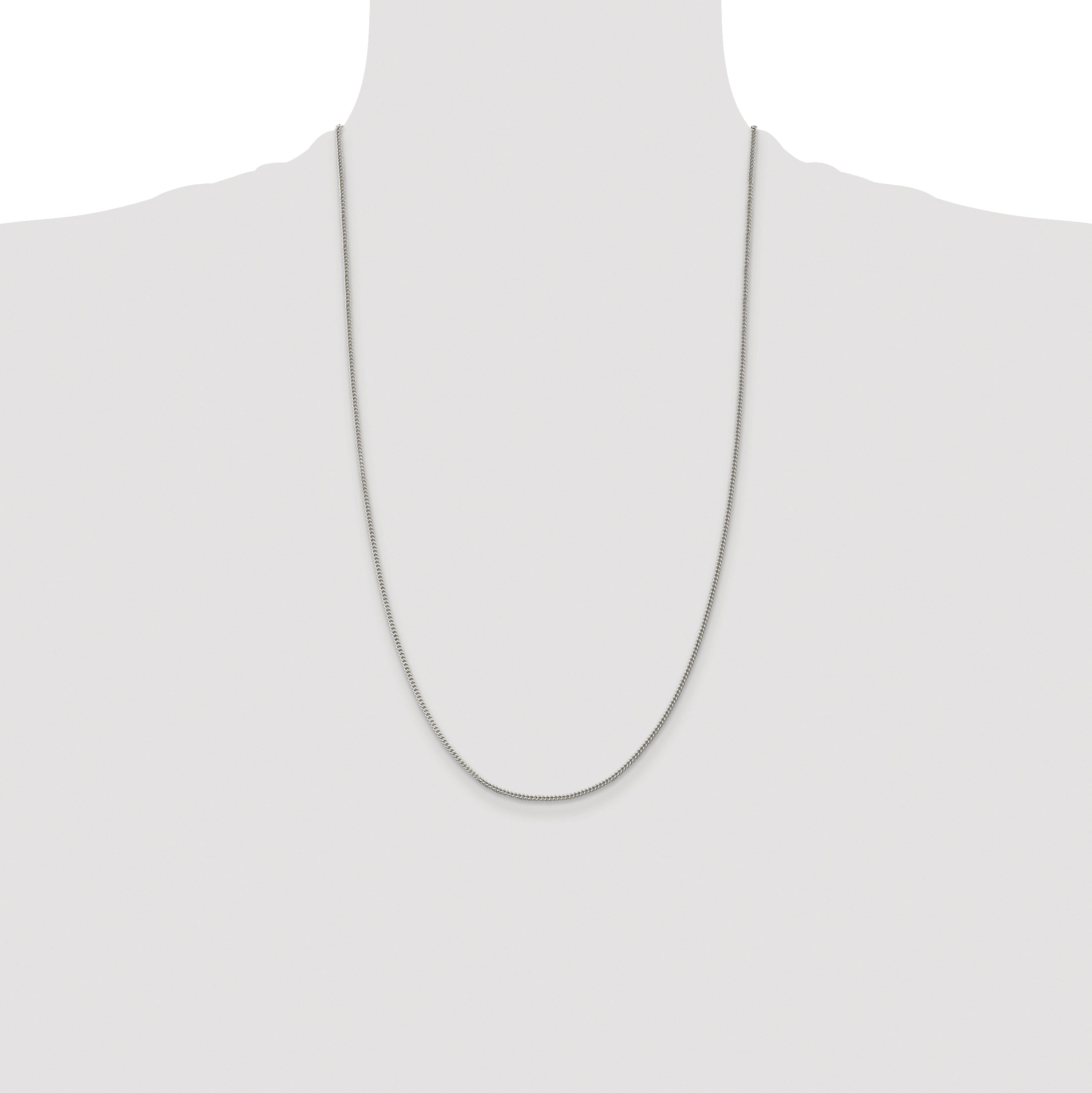 Sterling Silver Rhodium-plated 1.5mm Curb Chain