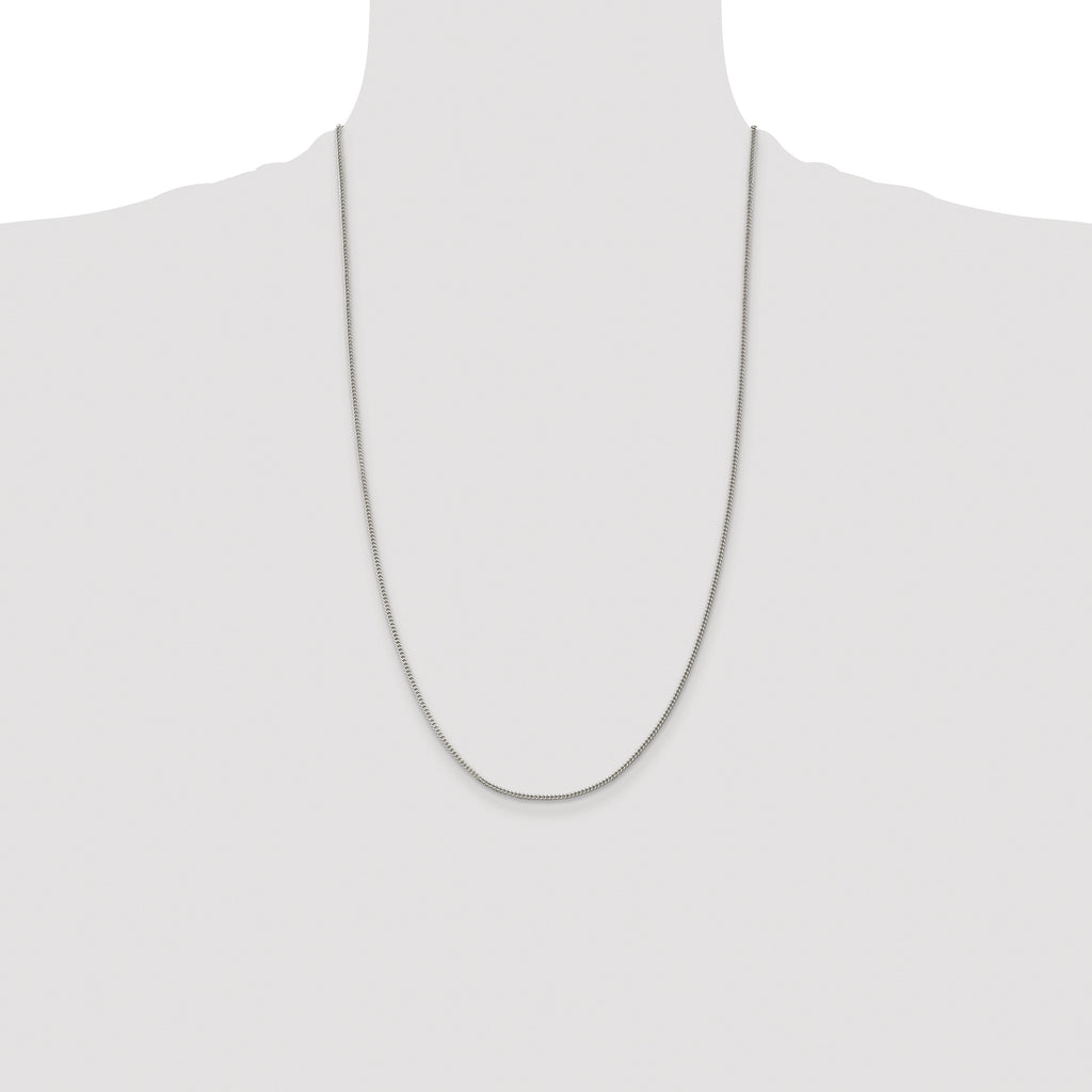 Sterling Silver Rhodium-plated 1.5mm Curb Chain