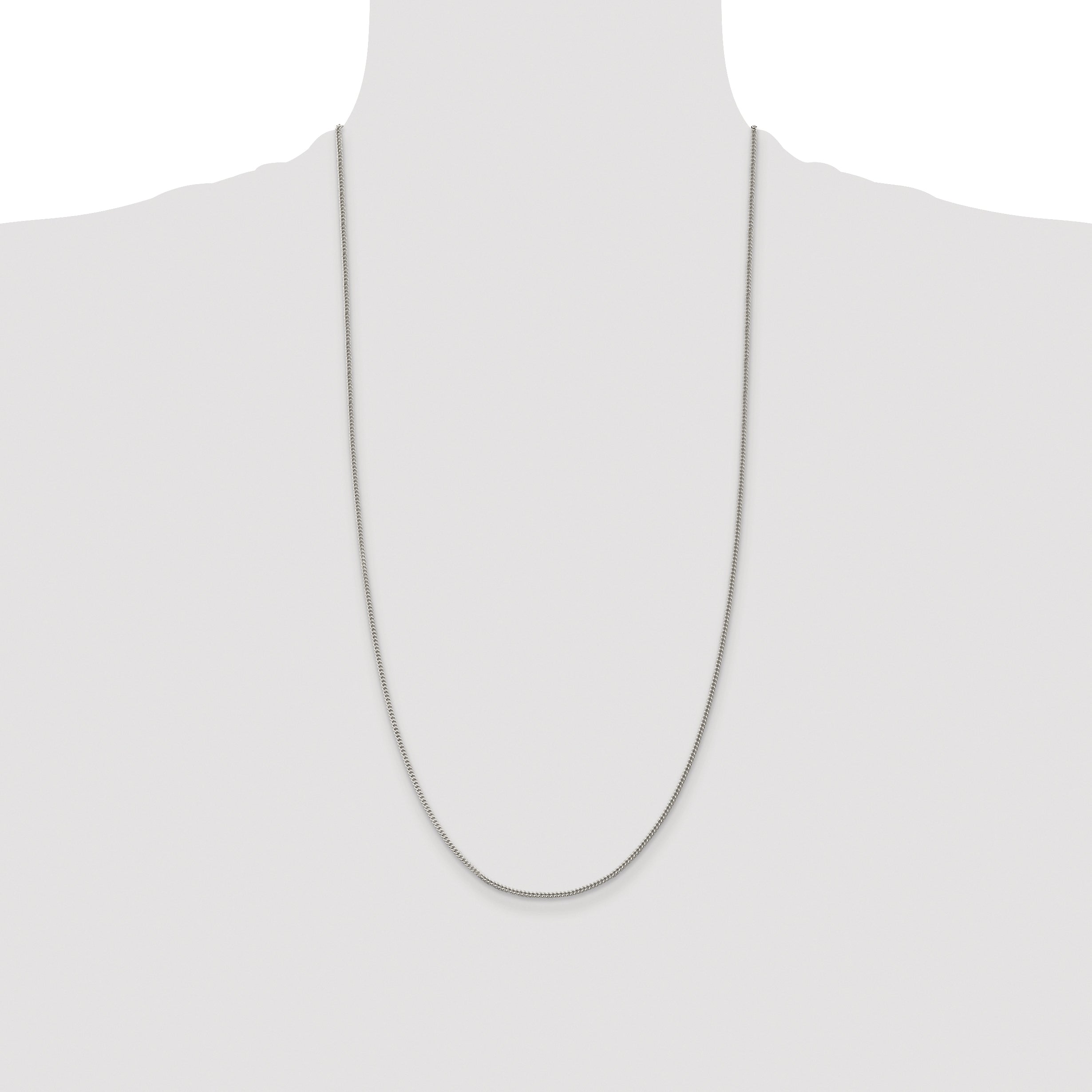 Sterling Silver Rhodium-plated 1.5mm Curb Chain