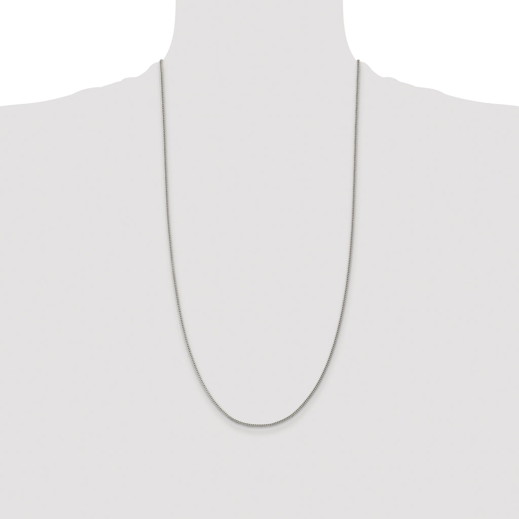 Sterling Silver Rhodium-plated 1.5mm Curb Chain