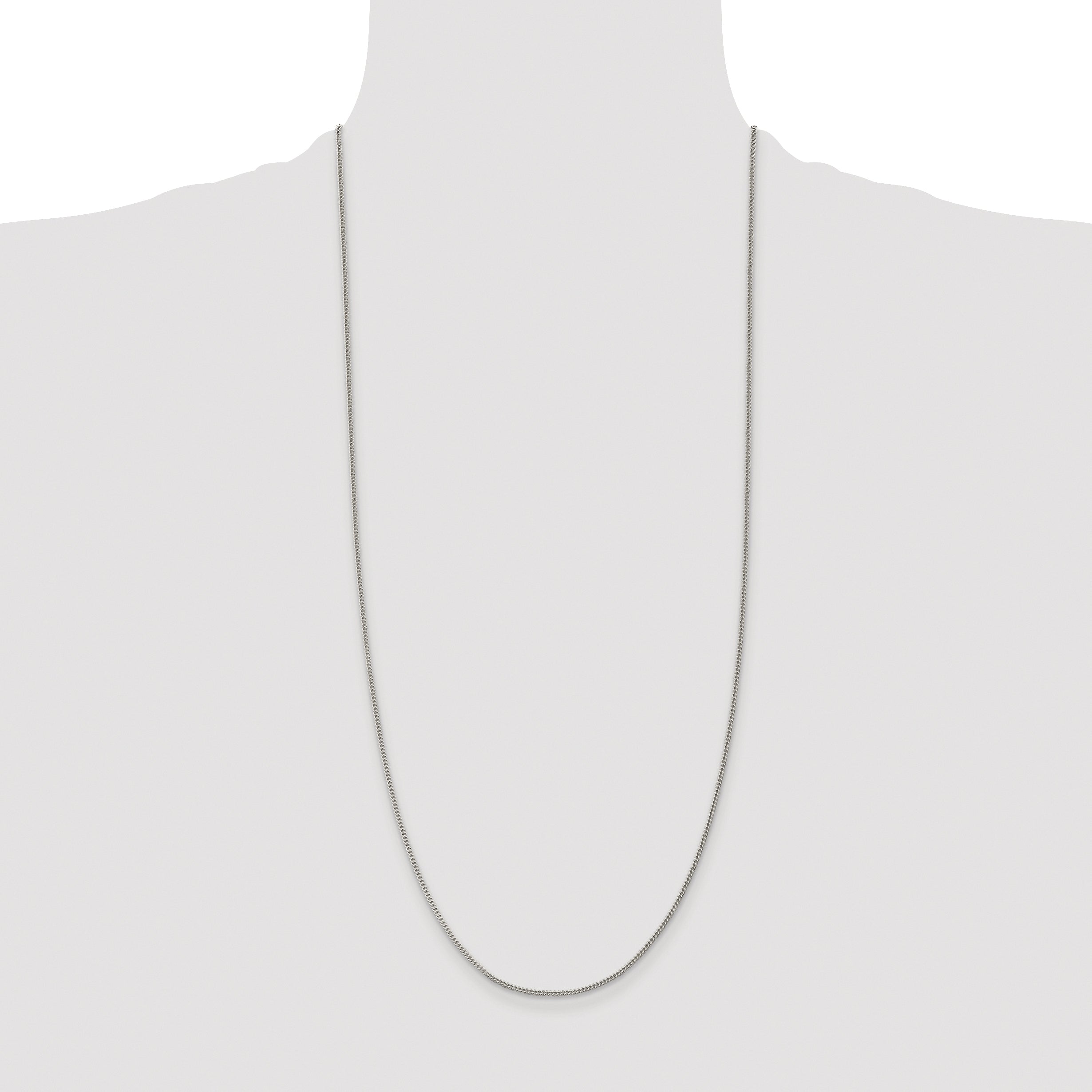 Sterling Silver Rhodium-plated 1.5mm Curb Chain