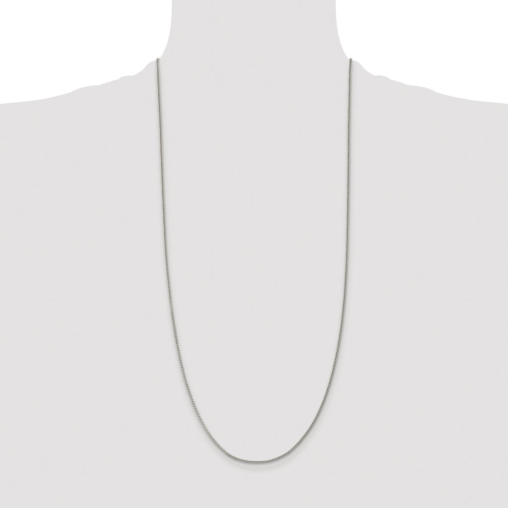 Sterling Silver Rhodium-plated 1.5mm Curb Chain