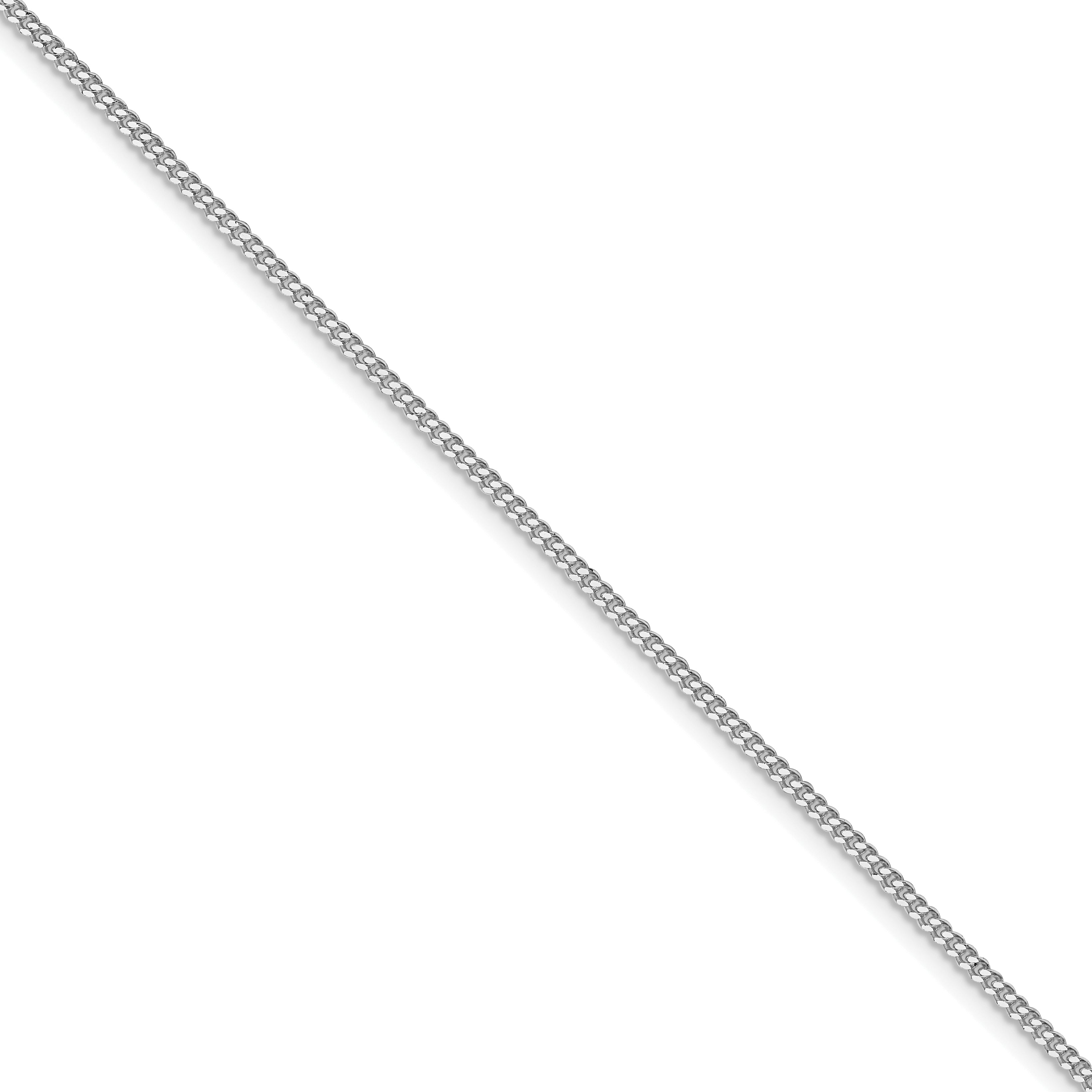 Sterling Silver Rhodium-plated 1.5mm Curb Chain