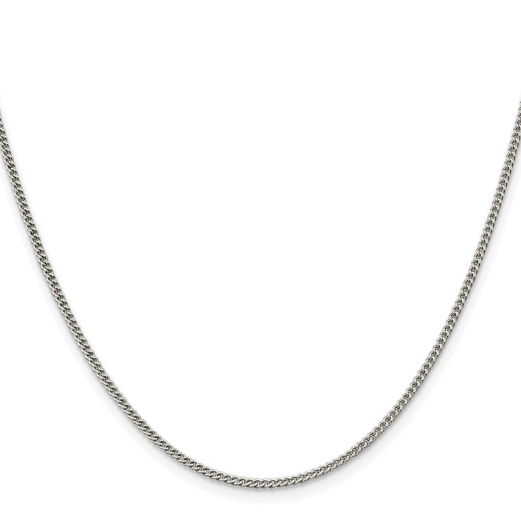 Sterling Silver Rhodium-Plated Curb Chain Necklace 1.75mm