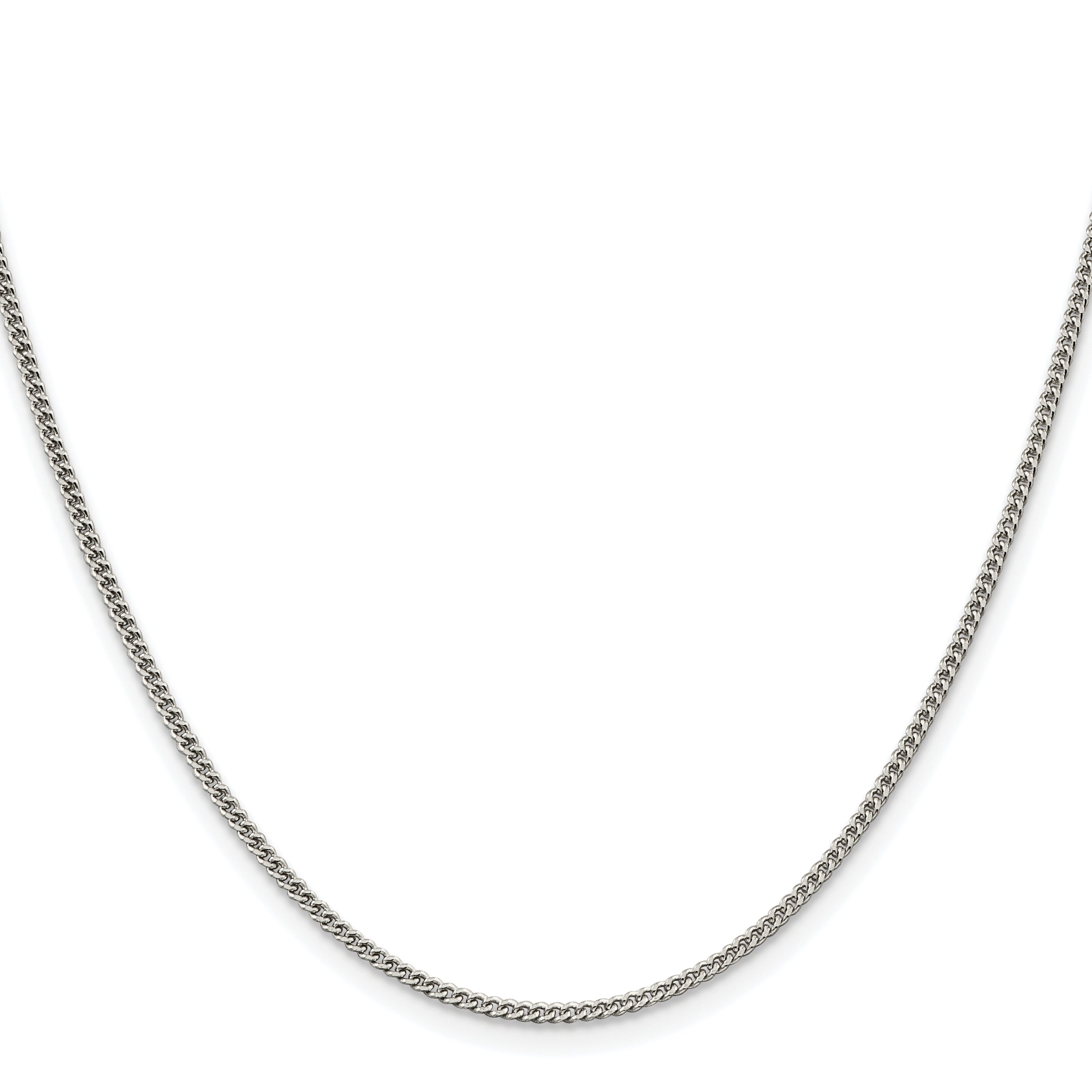 Sterling Silver Rhodium-Plated Curb Chain Necklace 1.75mm