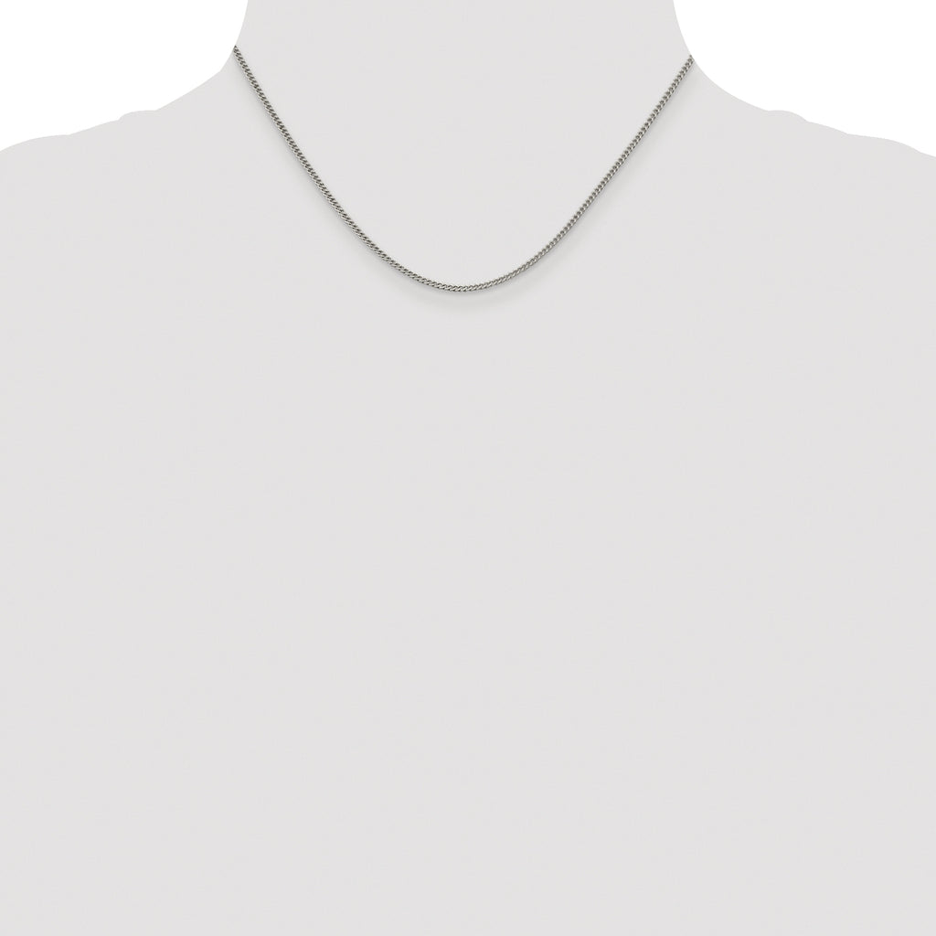 Sterling Silver Rhodium-plated 1.75mm Curb Chain