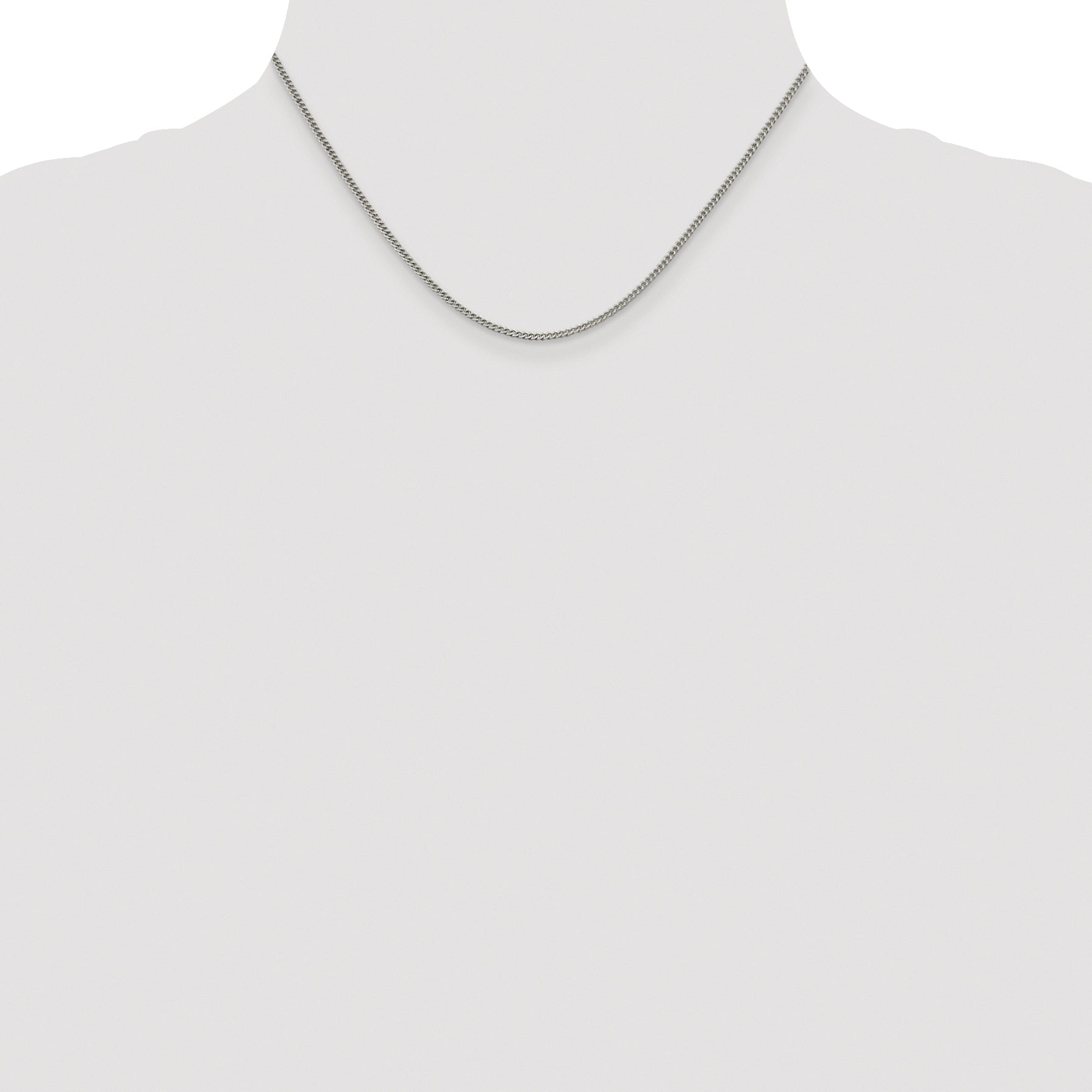 Sterling Silver Rhodium-plated 1.75mm Curb Chain