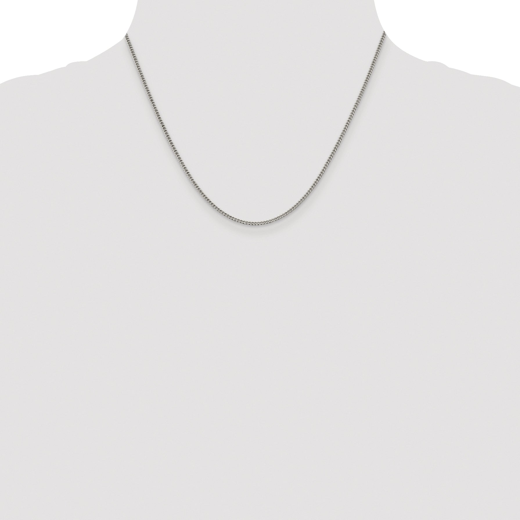 Sterling Silver Rhodium-Plated Curb Chain Necklace 1.75mm
