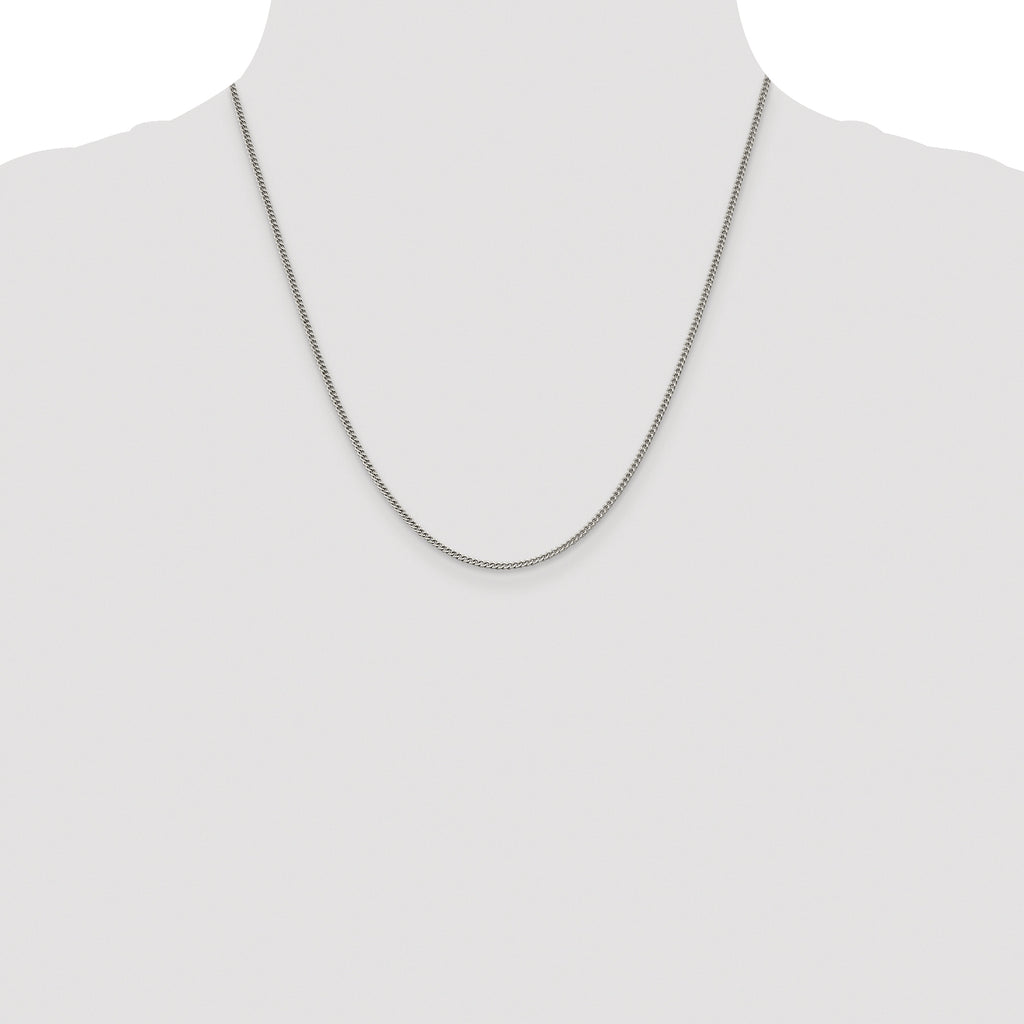 Sterling Silver Rhodium-plated 1.75mm Curb Chain