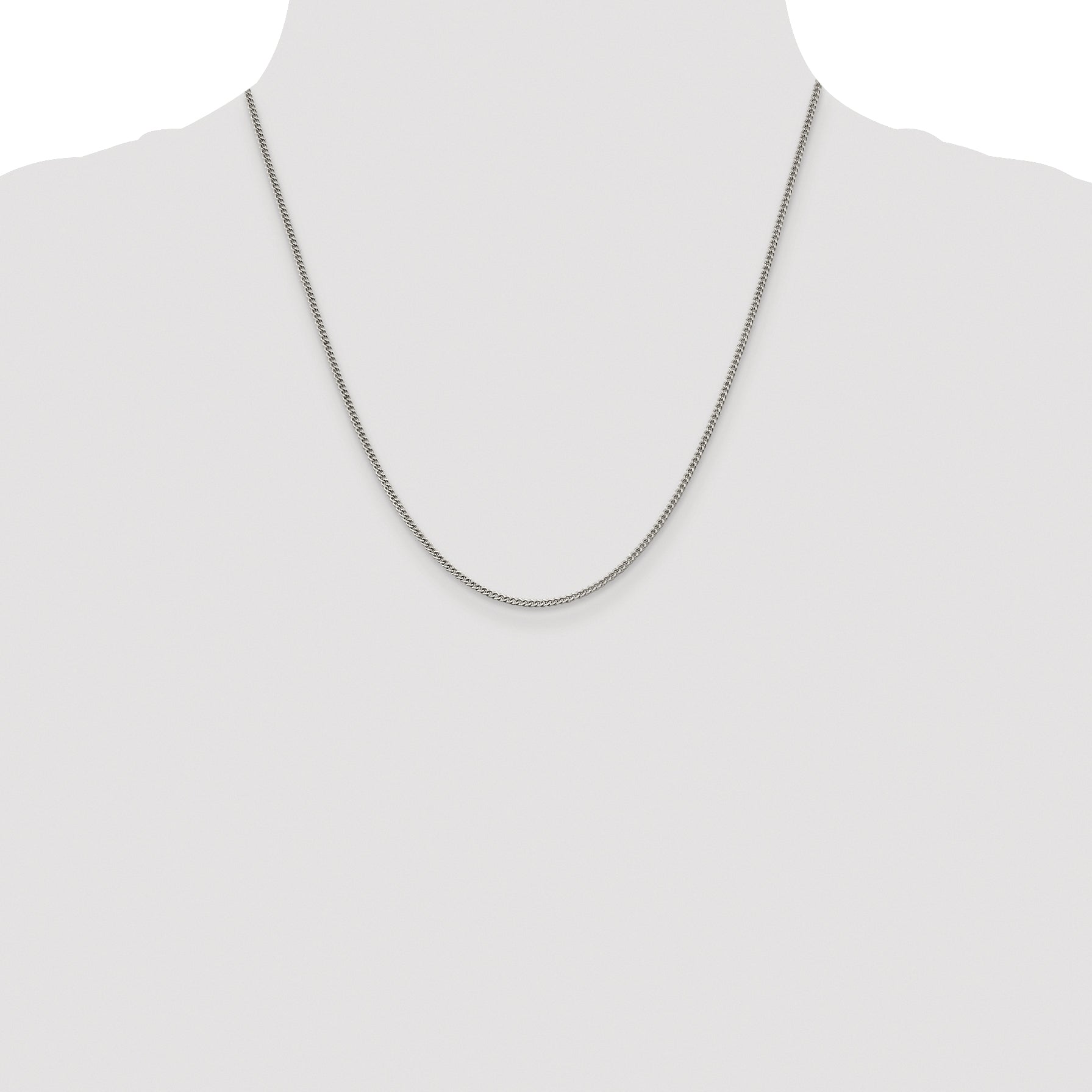 Sterling Silver Rhodium-plated 1.75mm Curb Chain