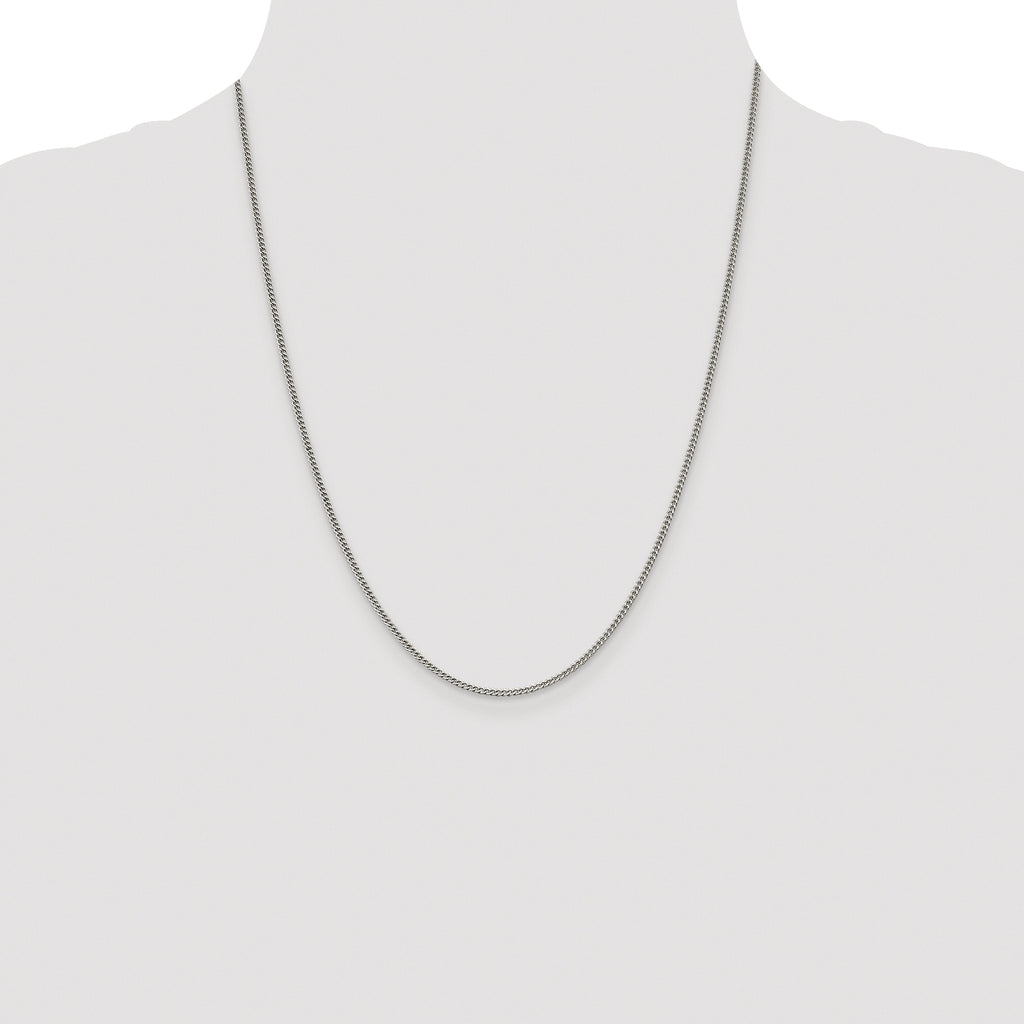 Sterling Silver Rhodium-plated 1.75mm Curb Chain