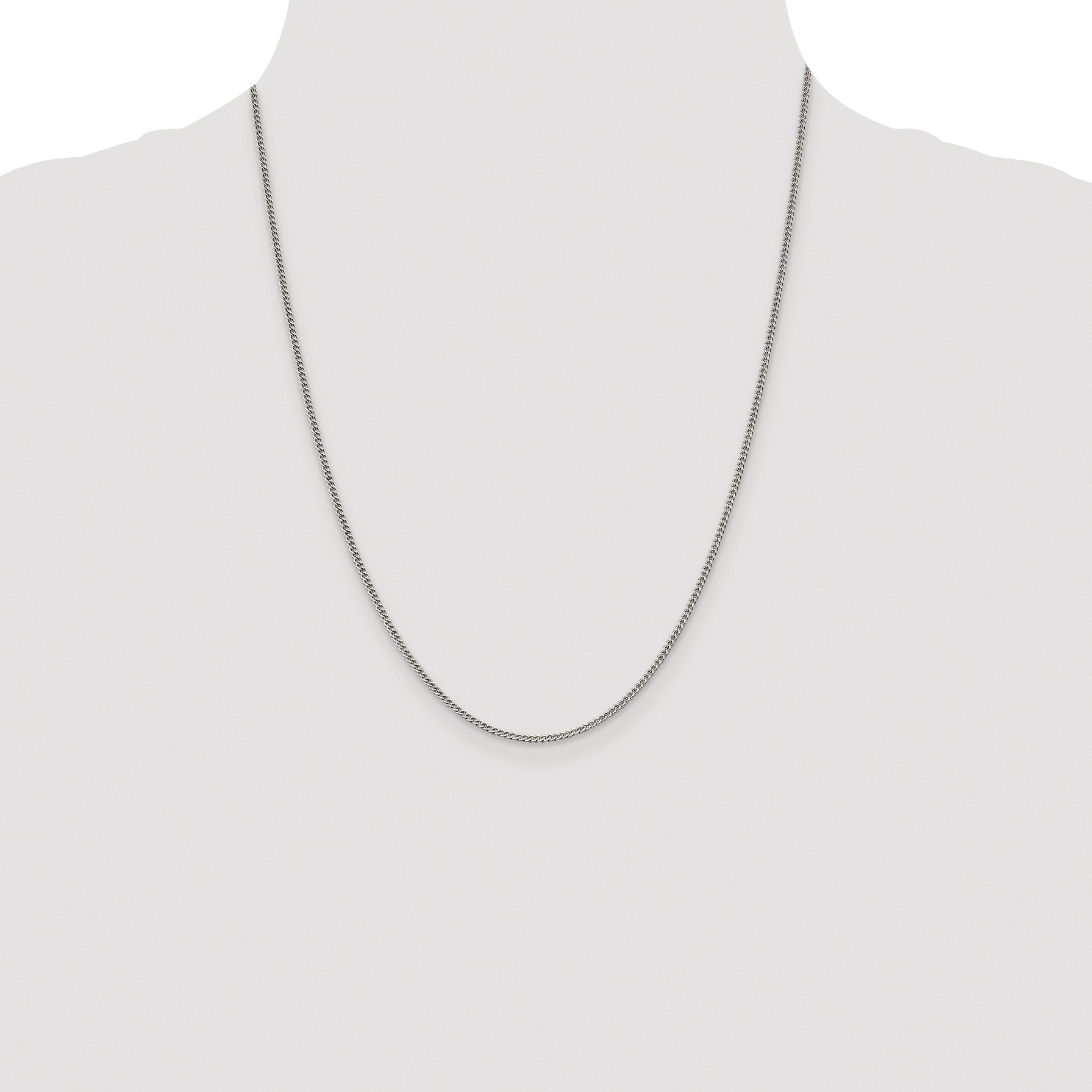 Sterling Silver Rhodium-plated 1.75mm Curb Chain
