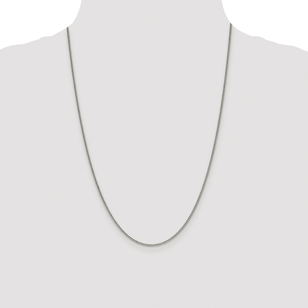 Sterling Silver Rhodium-plated 1.75mm Curb Chain