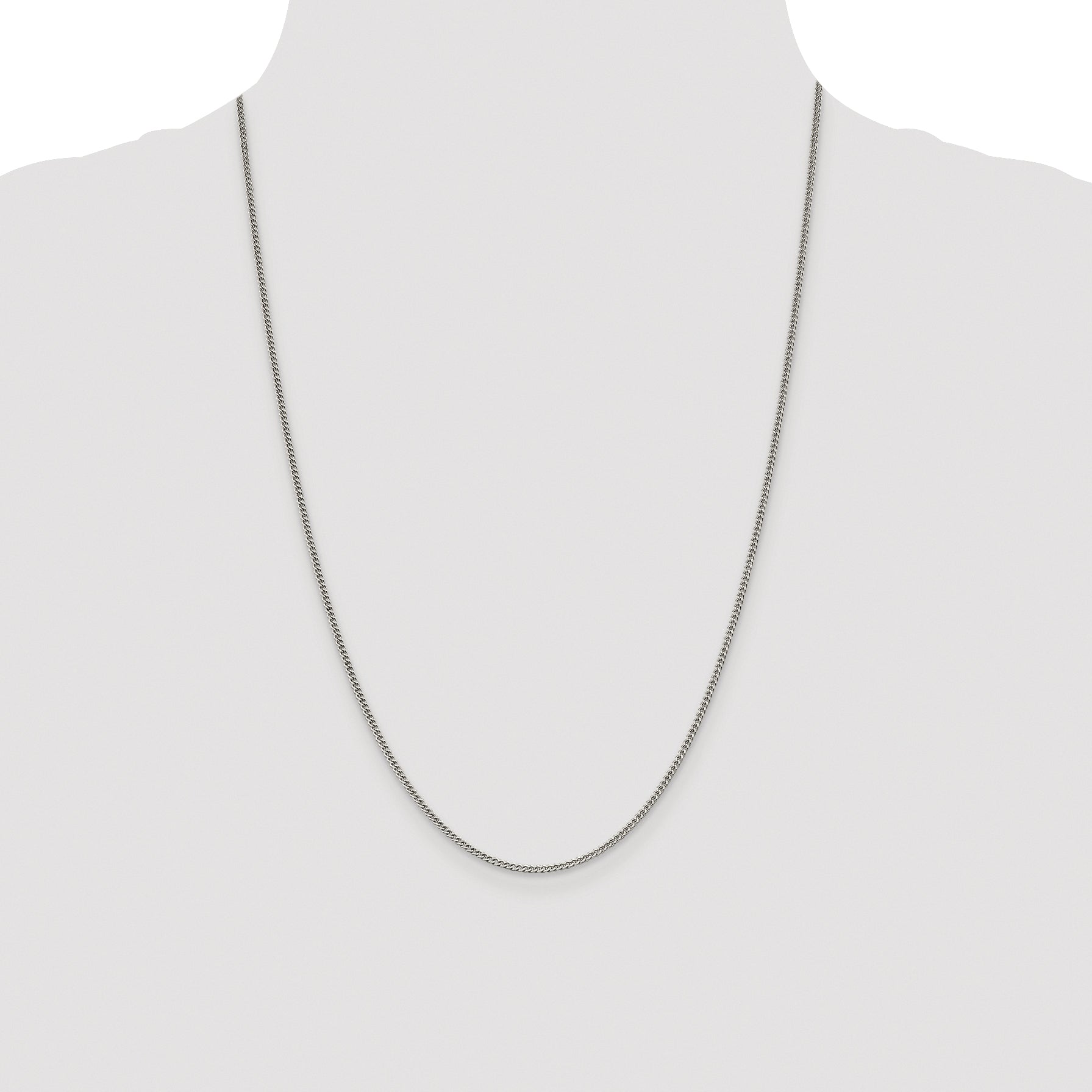 Sterling Silver Rhodium-plated 1.75mm Curb Chain