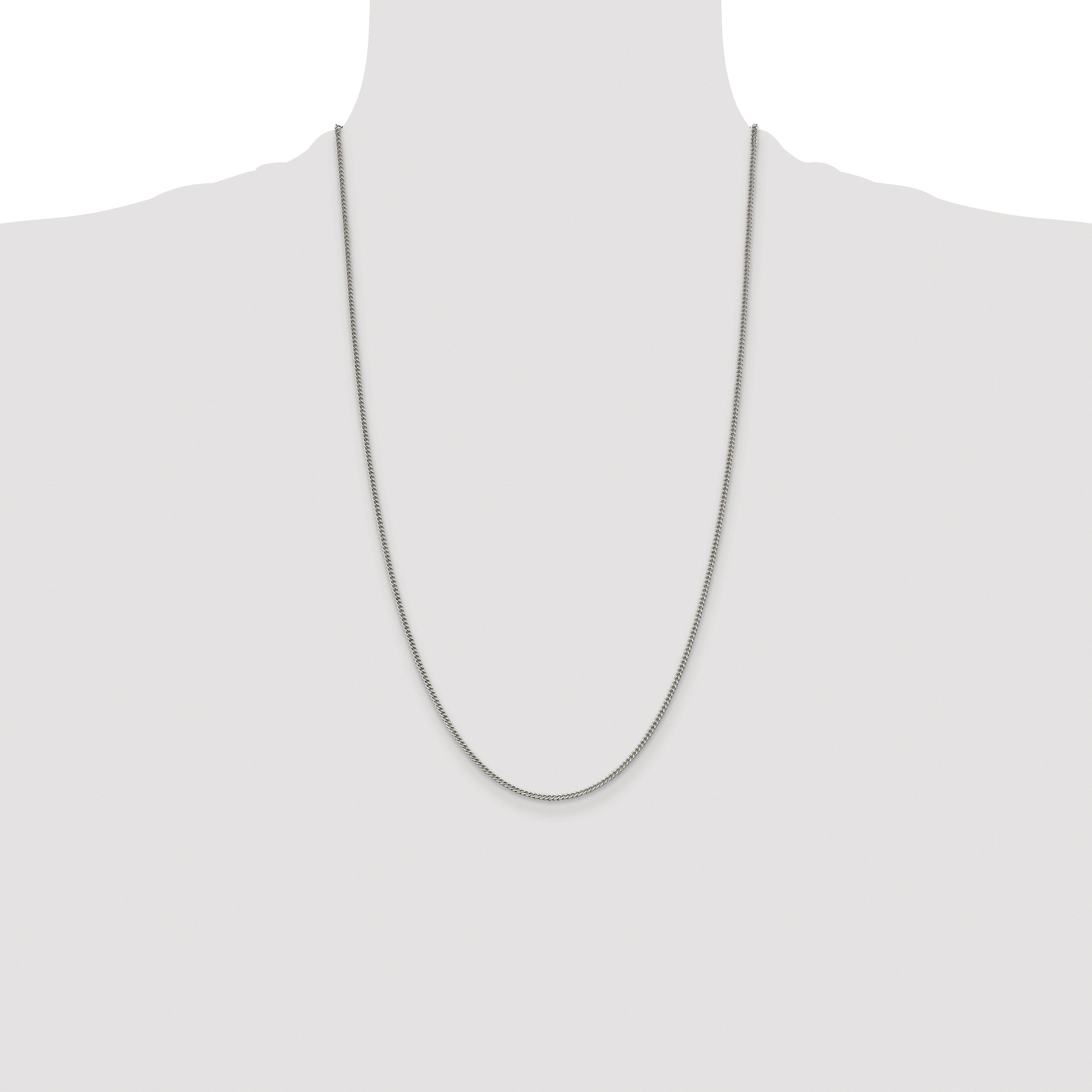 Sterling Silver Rhodium-plated 1.75mm Curb Chain