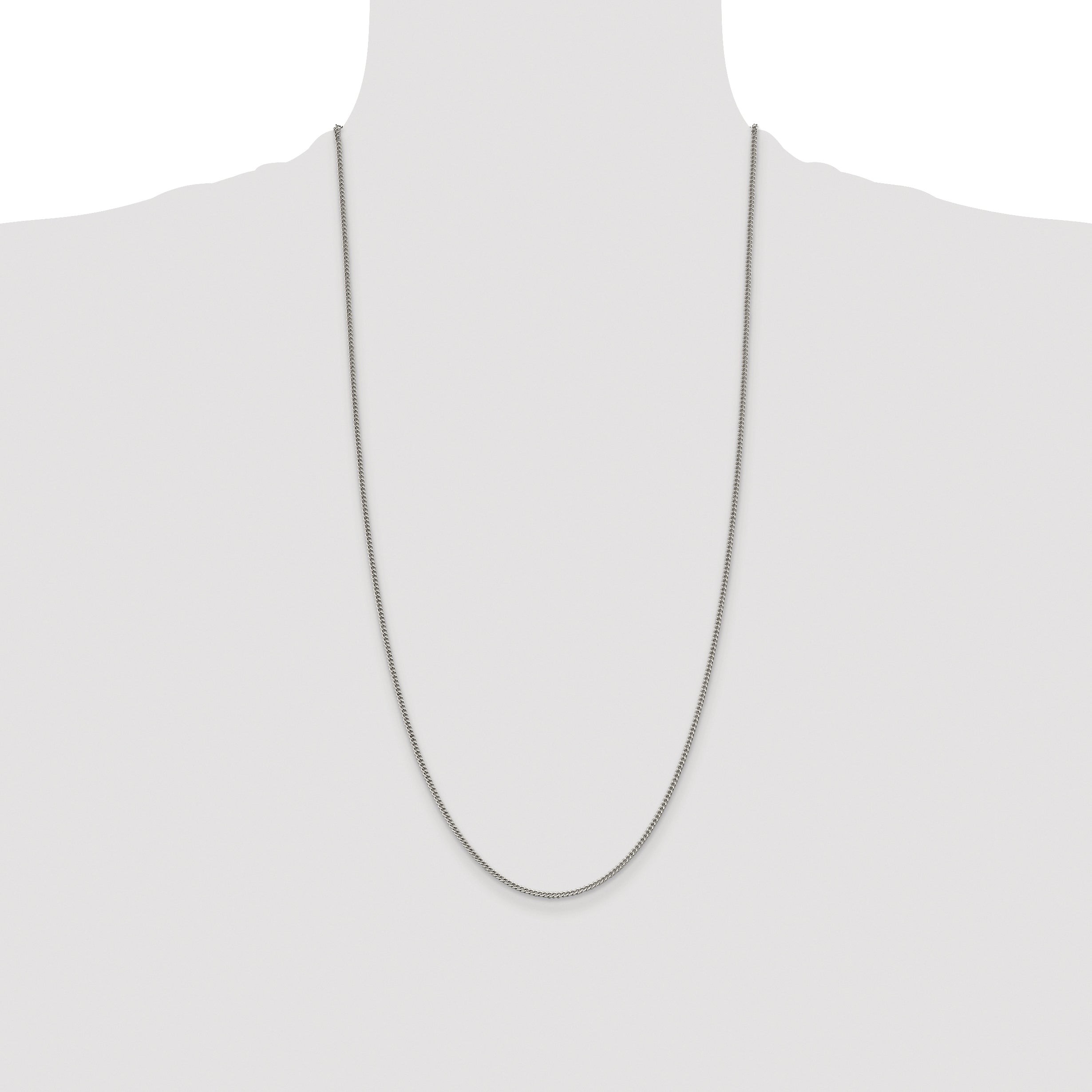 Sterling Silver Rhodium-plated 1.75mm Curb Chain