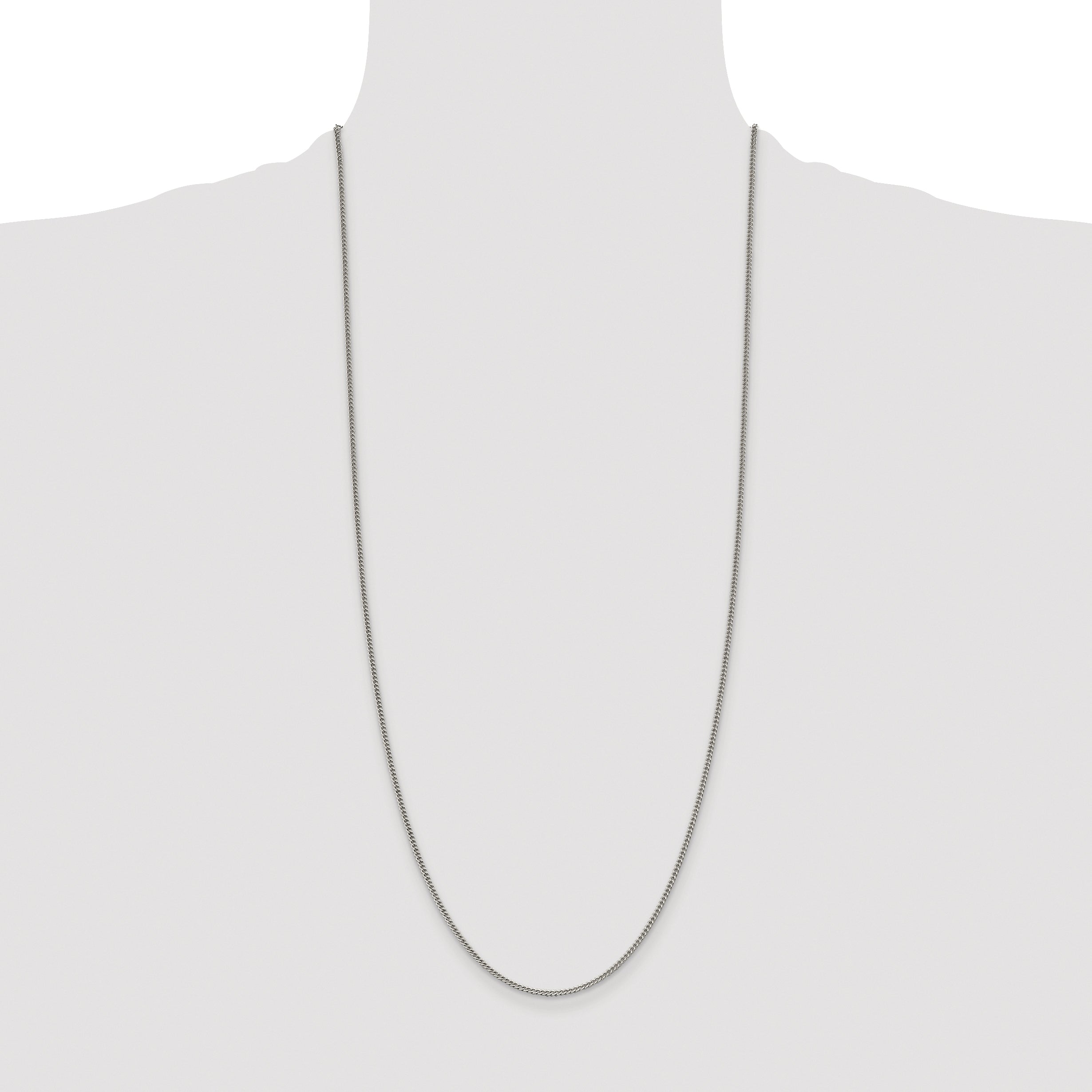 Sterling Silver Rhodium-plated 1.75mm Curb Chain