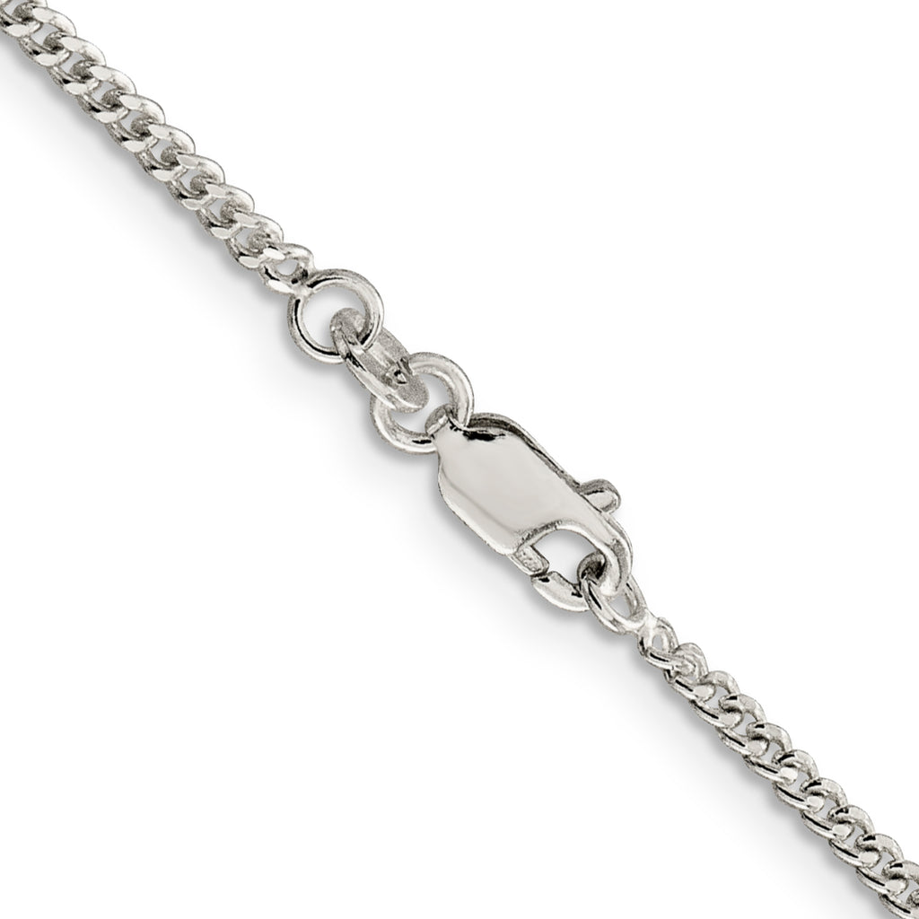 Sterling Silver Curb Chain Necklace 2mm