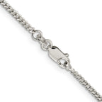 Sterling Silver Curb Chain Necklace 2mm