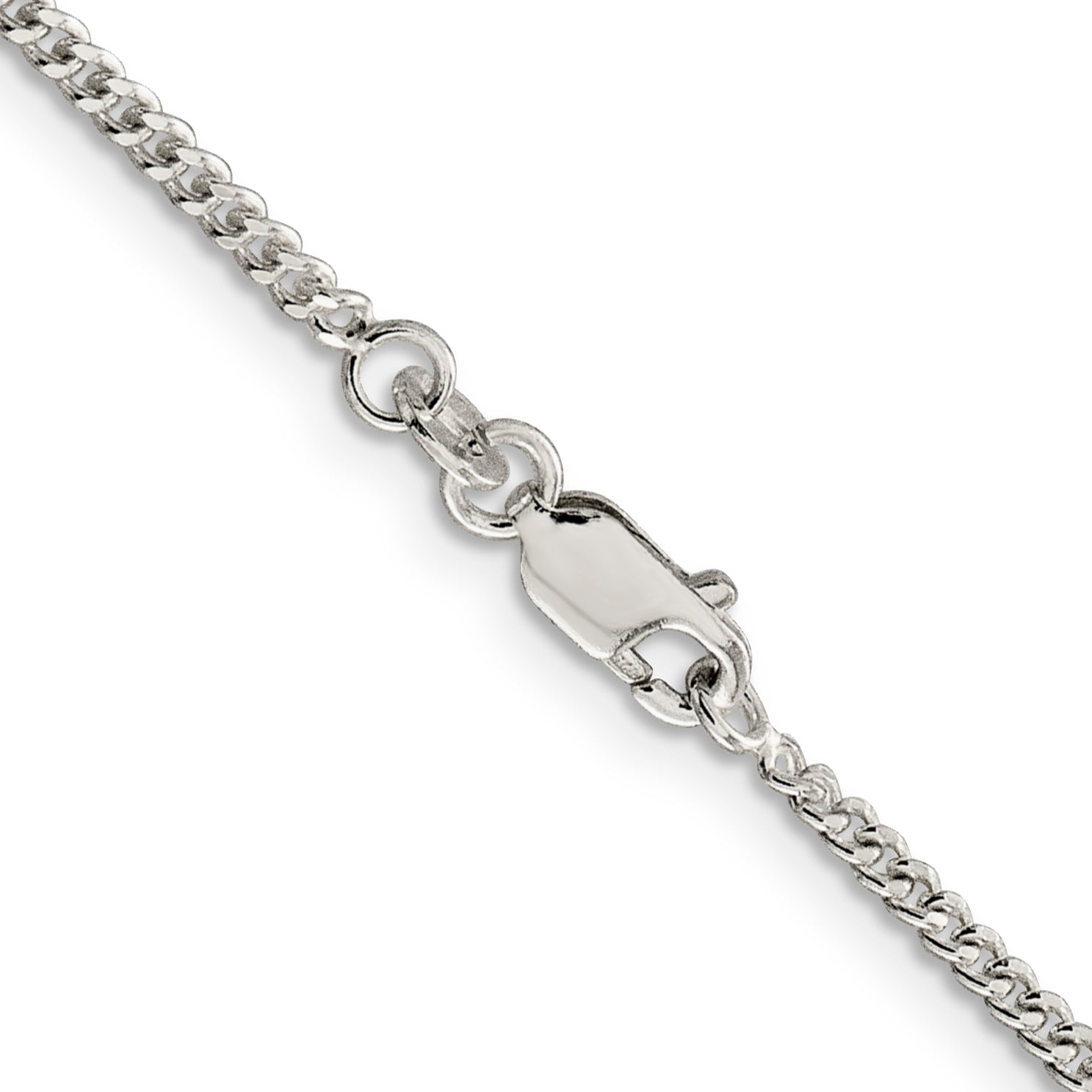 Sterling Silver Curb Chain Necklace 2mm