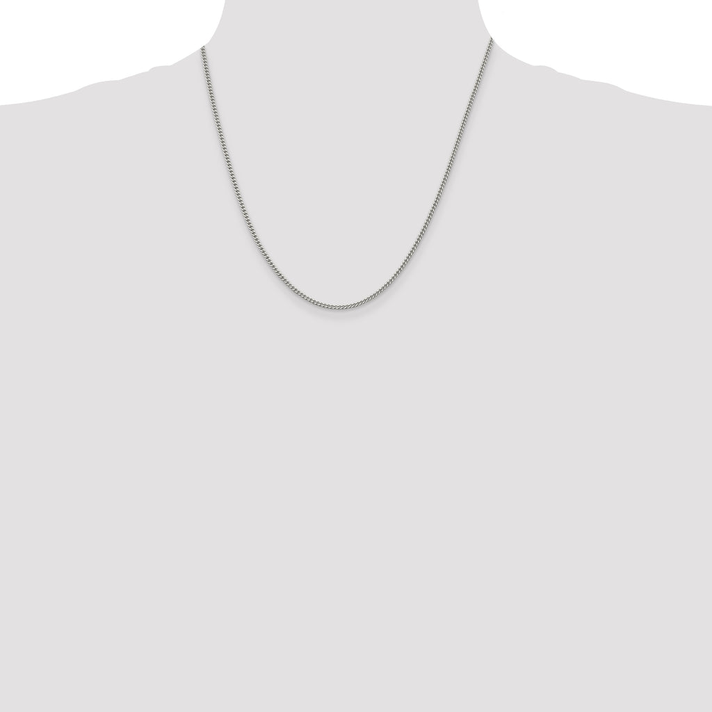 Sterling Silver 2mm Curb Chain Anklet