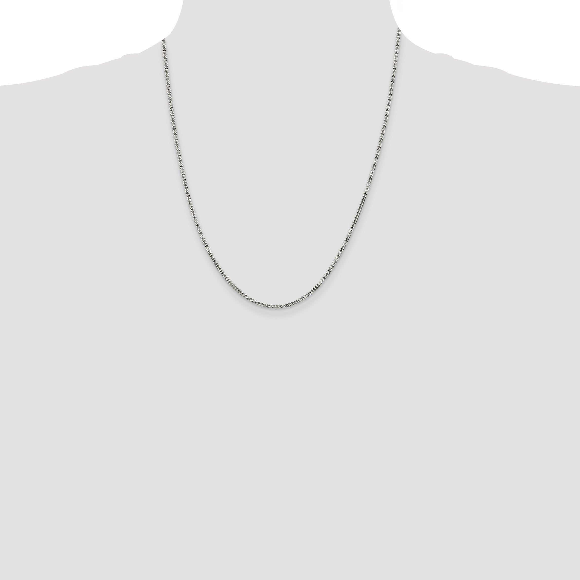 Sterling Silver 2mm Curb Chain Anklet