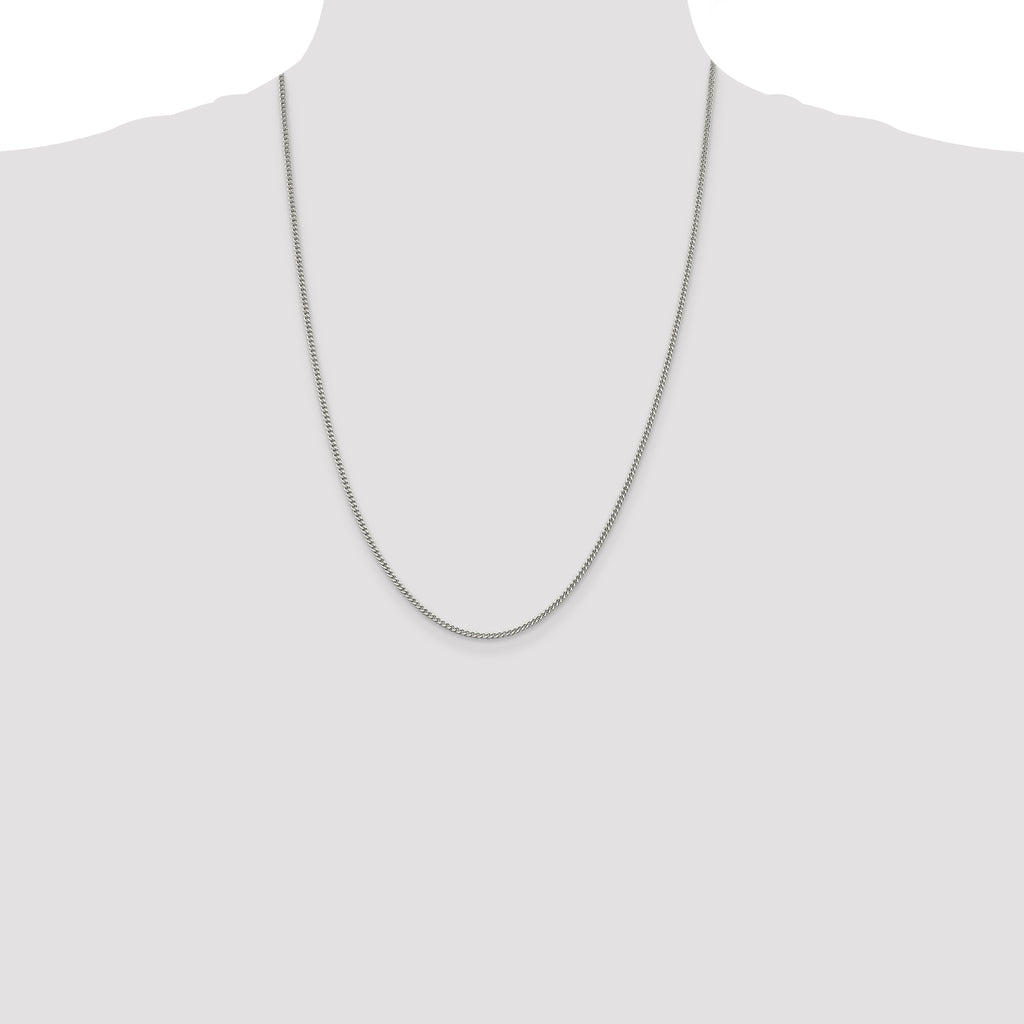 Sterling Silver Curb Chain Necklace 2mm