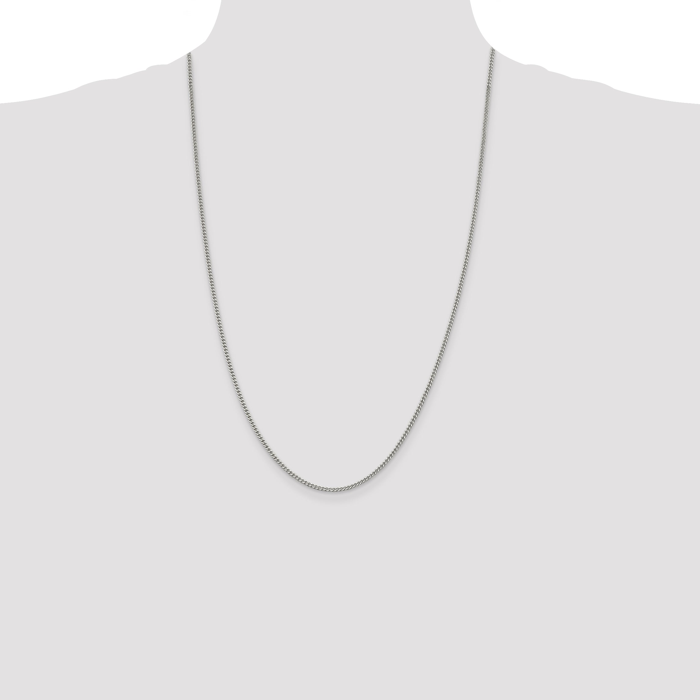 Sterling Silver 2mm Curb Chain Anklet