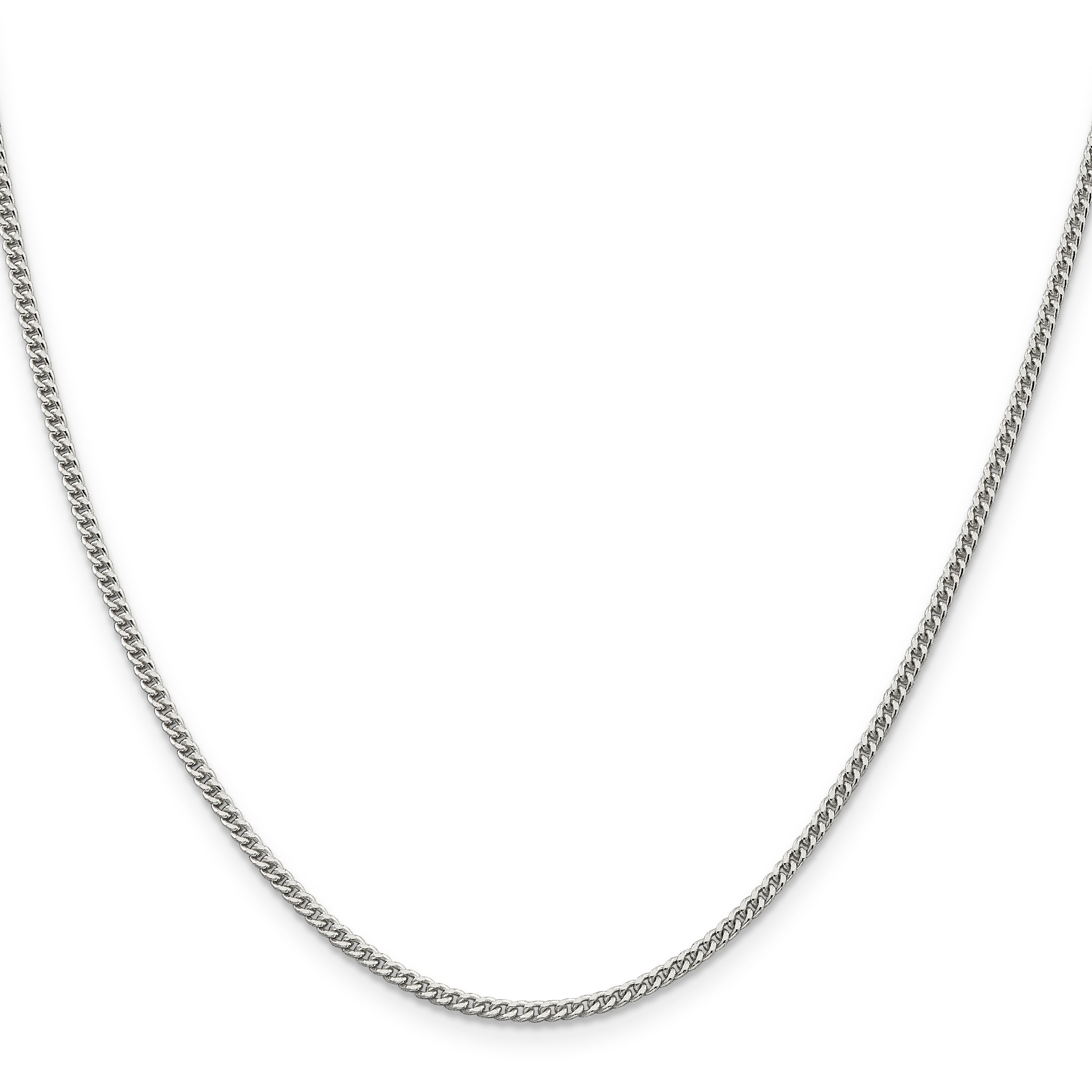 Sterling Silver Rhodium-Plated Curb Chain Necklace 2mm Secondary image