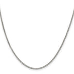 Sterling Silver Rhodium-Plated Curb Chain Necklace 2mm